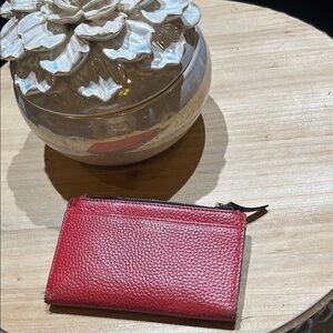 Lodis Red Pebbled Leather Wallet